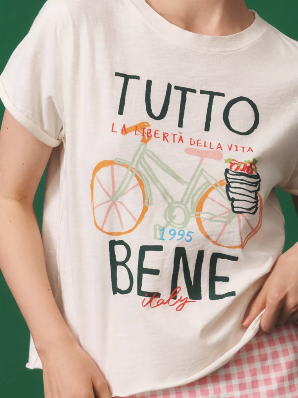 Anthro Tutto Bene Graphic Tee size: Large